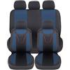 Auto Accessori Lupex Coprisedili per auto Universali, tessuto poliestere, set fodere protezione sedili, copertura adattabile, No Suv (Anteriori e Posteriori, N - Blu Scuro)