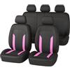 QUNINE Coprisedili Auto per Nissan Micra K12 2003-2010, Traspirante Antiscivolo Copri Sedili Auto Protezione Sedile Auto Facile da Montare Auto Accessori,3 Pink
