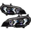 ONETREND Faro Anteriore Per BMW Per X5 E70 2007-2013 Fari Anteriori A LED Per Auto Fari DRL Indicatori Di Direzione Abbaglianti Angel Eye Lente Del Proiettore Gruppo Fari Anteriori(No AFS,2007-2010)