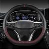 IMMLSX D Forma Di Copertura Del Volante Automobile Per Seat Per Ateca FR 2017-2020 Per Leon ST 2020 Per Arona FR 2017-2021 Per Ibiza FR Accessori Auto Coprivolante Auto Coprivolante Volante(WINE RED)