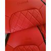 TOPCAR-ATHENS Top Car || Rhombus | Due coprisedili per auto | in ecopelle con superficie sintetica | Superficie posteriore | 100% su misura | Compatibile con ForTwo | Colori Rosso (ForTwo (450) 1998 - 2007)