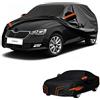 generico Telo copriauto esterni Compatibile con Skoda Fabia 1999-2025,antivento,antipioggia,antineve,antisole impermeabile,protezione per tutte le stagioni (black orange)