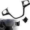 NOZADO Set di 3 pezzi/confezione Accessori per Auto, Coprivolante, Adesivi Decorativi, Adatti per Ford Focus 3 MK3 2012-2014, Kuga 2013-2015, Rivestimento Interno per Volante, Adesivi per Modelli