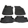 J&J AUTOMOTIVE Tappetini Auto in Gomma su Misura per Renault Megane 4 Dal 2016, Set da 4 Pezzi, Bordo Alto 4 cm, Antiscivolo, Inodore, Colore Nero