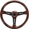 Generico Volante Volante da corsa con venature del legno 14 pollici, volante sportivo drifting retrò Deep Corn 350 mm, universale per il Motorsport(B)
