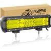 RIGIDON 12 Pollici 30cm 180W Barra Led Fuoristrada, 12V 24V Barra Luce a Led, Fari da Lavoro Led, Barra Luminosa a Led per Auto Trattore Camion SUV UTE ATV 4x4 Veicoli Offroad, 3000K Giallo