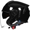 QJWMatic Casco da Moto Jet Bluetooth Integrato Mezzo Casco Caschi Jet Vintage per Scooter con Doppia Visiera Omologato ECE per Donne e Uomini Adulti A,XL61-62CM