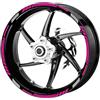 Pimastickerslab Set Completo Adesivi Strisce Cerchi Ruote Moto 17 Pollici Bandiera Scacchi Scacchiera Filetto Cerchioni Gomme Sport Stickers Strips Universale RT0025 (046 Rosa Fluo)