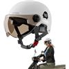 kivrimlarv Casco di sicurezza per moto, multi-sport, con visiera parasole, cruiser e scooter, per uomini e donne, leggero, protettivo da strada, 45,7 - 64 cm