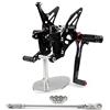 Bruce & Shark Pedane arretrate regolabili per moto per Triumph Speed Triple 1050 2005-2010 nere
