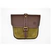 ExMoto Borsa in pelle e cotone cerato compatibile con Moto Guzzi V7 III - V9 - V7 850 Ex Moto - Borsa da fianchetto in Pelle e waxed cotton (Military Green Brown)