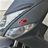 labelbike 2 Adesivi 3D Moto Logo Emblema Compatibile con KYMCO | Xciting, Scooter Protezione in Resina, Antigraffio, Decorazione, Nero Rosso, Made in Italy