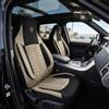 GIOVANNI BUTTI Coprisedili universali per auto e SUV - Coprisedili anteriori premium per auto in tessuto Lacoste, beige-nero, compatibili con airbag, rivestimento sedile, coprisedile auto, set sedili