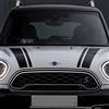 Generico Strisce Cofano Compatibili con Mini 2018-2020 Countryman F60 Cooper One S SD JCW Adesive Intagliate Auto Bonnet Bande Tuning Decal Stickers (Grigio Chiaro Lucido)
