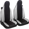 Susy Shop Coprisedili Auto Compatibili Per Smart fortwo, 450 451 e 453, Set 2 Fodere Anteriori, Realizzate In Tessuto Policotone (Nero/Grigio Chiaro)