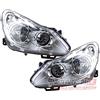 Johns Fari alogeni HSW adatti per Opel Corsa D 06-10 Set L R. Cornice cromata.