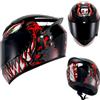 ARMAAN Casco integrale da moto di alta qualità, omologato DOT ECE, visiera antiappannamento, fodera rimovibile, protezione UV per moto da strada, cruiser, scooter, corse e touring,Color R-M