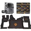 EVELTRUCK Tappetini per cabina di camion, compatibili con Volvo FH 4 FH 5, colore nero (fili dorati)
