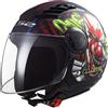 Generico LS2 Casco Moto OF562 Airflow Happy Dreams Matt Black Red XS