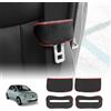 KUNGKIC Per Fiat 500 2008-2023 Abarth 595 2012-2023 Auto Anteriore & Posteriore Cintura di Sicurezza Fibbia Coperture Cinture di Sicurezza Clip Anti Graffio Protector Accessori Interni (Flanella Rosso