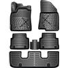 ELMASLINE 3D Tappetini Gomma per Skoda KODIAQ 2 (2023-2026) 7 posti | 2a generazione | Incl. 3a fila | Bordo Extra Alto | Tappetini Auto