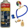 AC DOCTOR 3 in 1 Coperchio Perdite - Olio - Gas Refrigerante Biologico Ecologico Sostituto R1234yf per Ricarica Aria Condizionata Auto + Tubo con manometro + Adattatore HP/LP