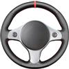 MEWANT Coprivolante Su Misura da Cucire per Alfa Romeo | auto / Alfa Romeo 159 2006-2012 / Brera 2006-2011 / Spider 2006-2011 Fibra di carbonio opaca Vera Pelle Traspirante