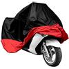 Lance Home Telo motocicletta coprimoto impermeabile, antipolvere, anti UV, traspirante, per esterni, con sacca per il trasporto XL (Nero + Rosso)