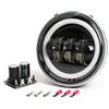Generico Fanale Faro Anteriore Led per Vespa 50 R L N Evok 6/12V 7000 Lumen COMPLETO