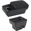 kjjukrhfs Poggia braccio Auto Per Seat Ibiza 6J Ibiza 6L 2018-2025 Bracciolo Per Auto Scatola Portaoggetti Automatica Bracciolo console centrale(N black line No USB)