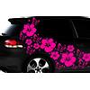 HR-WERBEDESIGN - Adesivo per auto, 108 pezzi, motivo: ibisco, fiori, farfalle, Hawaii