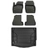 MOTOS Set di tappetini in gomma e tappetini per il bagagliaio per Ford Focus III 2010-2019 Migliorare il comfort di viaggio con tappetino antiscivolo auto 3D- tappetini per tutte le stagioni auto, pro
