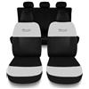 Susy Shop Coprisedili Compatibili Per 500X, Design Sportivo,Set Di Fodere Auto Completo Anteriore e Posteriore Con Logo Ricamato MADE IN ITALY (Nero/Bianco)