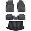 ELMASLINE 3D Tappetini Gomma e Vasca Baule per Ford Fiesta VI Hatchback 2008-2016 3/5 porte | Tappetini Auto | Vasca per il bagagliaio | Accessori auto
