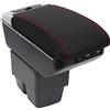 OYHCM Bracciolo Centrale per Ford Fiesta MK7 2009-2017, Doppio Scomparto, Pelle Nera, Facile da Installare, Accessorio Auto Personalizzato