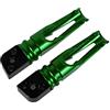 Sinkees Poggiapiedi per moto Pedane passeggero Accessori per moto in alluminio CNC, per Kawasaki Z900 2017-2018 per Z1000 2003-2018,Per Z800 2013-2016 per ZX6R 2005-2018 (Verde)