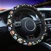 Mexpekil Fodere per Volante a Testa di Teschio con Fiori Universali per Auto, Rivestimento per Volante Antiscivolo, Copertura Protettiva per Volante, Accessori Decorativi per Auto, Adatti per la
