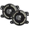 NVETJMUA Fanale Proiettore Per Hummer H1 E H2 2003-2009 60W Giallo Bianco 4 Pollici LED Fendinebbia Halo Ring DRL Off Road Lamp Fari anteriori(2PCS)