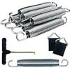 Jiehaojia Kit di 8 molle per trampolino Jiehaojia, 178 mm, Argento, Triangolare, Accessori per Trampolino con Gancio a Molla