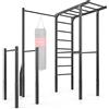 Marbo Sport Barre da Parete con Barra per trazioni, Supporto per Sacco da Boxe e Barre Dip (Lunghe) MO-Z5, Outdoor, Struttura Stabile Verniciata a Polvere, capacità di carico Fino a 110 kg,