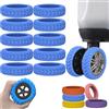 Cemssitu 10 PCS Luggage Compartment Wheel Protection Cover, Silicone Luggage Wheel Covers, Shock-Proof ＆ Reduce Noise, Luggage Wheel Protector for Travel Suitcase (Blue)