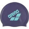 Arena Cuffia da nuoto unisex in silicone con logo grande, per donne e uomini, fitness, nuotatori, allenamento intensivo, durevole, morbida ed elastica, futuro crepuscolo/acqua