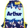 Sonic The Hedgehog - Borsa con Coulisse in Polietilene per Bambini, Regalo Personalizzato per Ragazzi, Borsa da Nuoto, Blu