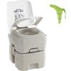 COSTWAY WC Portatile Adulti con Serbatoio dell'Acqua Rimovibile da 20 L, Toilette Portatile con Pompa di Scarico, WC Chimico da Campeggio, per Camper, Barca, Portata 200 kg