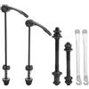 JRSHIRLEYLTD Set di 1 paio di spiedini per bicicletta, asse anteriore, asse per bicicletta da 20, 22, 24, 26, 28 pollici (nero) con 2 leve per pneumatici