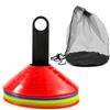 DAVIDJAMESCLARKE 25 cinesini per Allenamento Calcio, Coni Allenamento, Coni segnaletici circolari, 5 Colori, con Piccolo Supporto e Borsa per riporli, per Calcio, Pallacanestro, Pattinaggio a rotelle