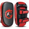 Ysaca Cuscinetti curvi da boxe per adulti e bambini, per muay thai, taekwondo, in pelle PU, MMA, arti marziali, kickboxing, guantoni da boxe, sacco da boxe, scudo da allenamento, 2 pezzi, rosso