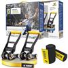 Gibbon Slacklines, Flow Line, con Treewear, blu-giallo, 25metri (22,5m di fettuccia slackline+2,5m slackline con cricchetto cucito)larghezza 1/2,5 cm