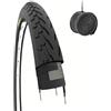 ECOVELO COPERTONE 700 X 28 C + CAMERA PNEUMATICO STRADALE SLICK NERO 28 X 1 5/8 1/8 (28-622) BICICLETTA VINTAGE