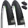 ECOVELO COPERTONI PNEUMATICI 700 X 40C (42-622)+CAMERE D'ARIA CON VALVOLA AMERICA SCHRADER DEMI SLICK GOMMA STRADALE BICI UOMO GRAVEL OFF-ROAD STERRATO TREKKING MTB